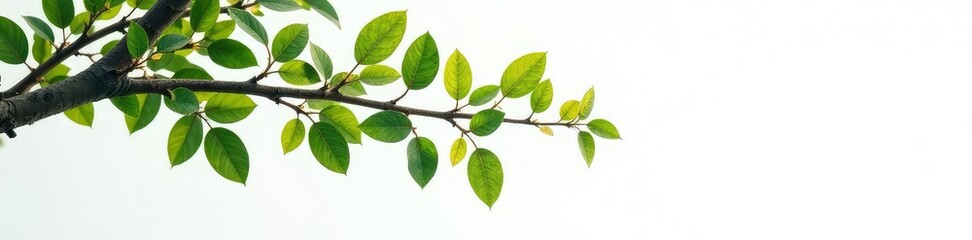 Fototapeta premium Isolated branches of a tree on a white surface, botanical, empty
