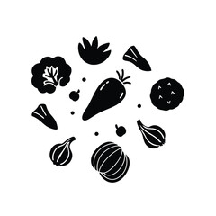 Falling Vegetables Isolated vector illustration
