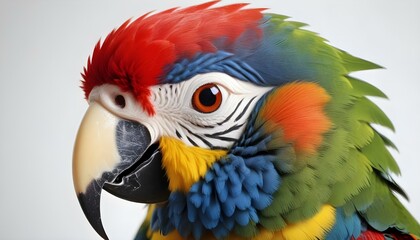 Fototapeta premium A stunning close-up of a colorful parrot, displaying its intricate feather details and vibrant colors.