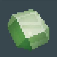 Fototapeta premium emerald gemstone in pixel art style with isolated background