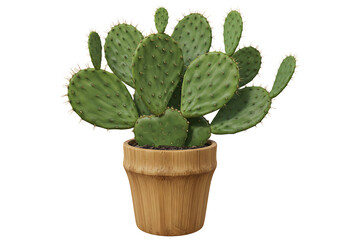 Prickly pear cactus in a pot, a natural adornment for minimalist spaces