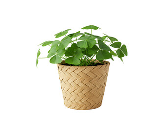 Potted shamrock plant expressing freshness and simplicity in studio shot
