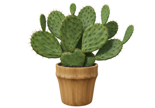 Prickly pear cactus in a pot, a natural adornment for minimalist spaces