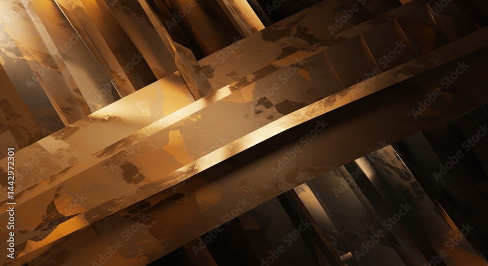 Poster a gold and brown abstract image with a lot of texture and lines
