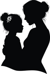 Silhouette of a Mother and Child Sharing a Moment
