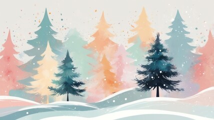 Fototapeta premium vector christmas tree in the snow
