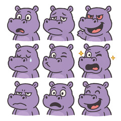 hippopotamus emotions icons set cartoon vector
vector set collection cartoon animals illustrations on white background
cartoon collection hippopotamus
collection of 9 cartoon animals