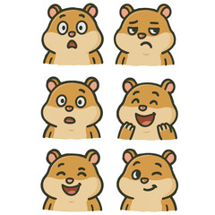 hamster emotions icons set cartoon vector
vector set collection cartoon animals illustrations on white background
cartoon collection hamster
collection of 6 cartoon animals