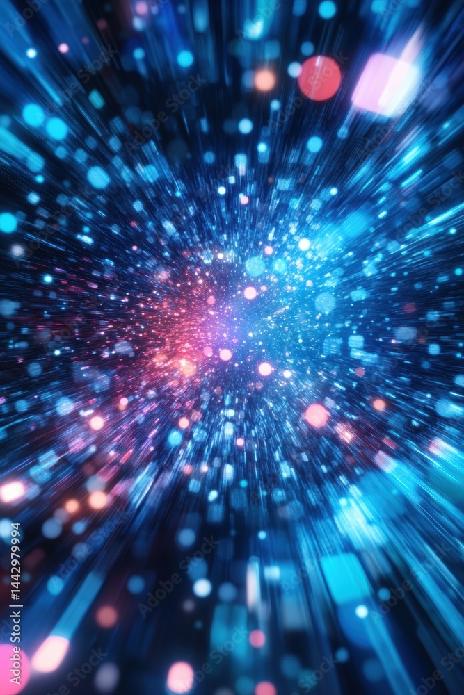 Aufkleber abstract burst of light with futuristic glowing neon cosmic fractal background and vibrant color pal