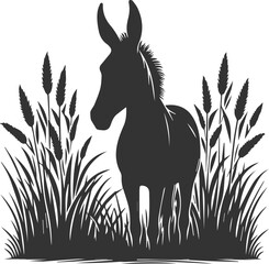 Mule animal silhouette vector