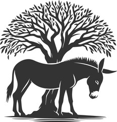 Mule animal silhouette vector