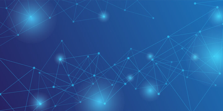 Abstract science connect data network and blue medical background. Vector cripto blockchain design for web. vector illustration