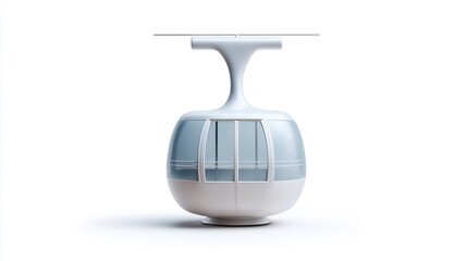 Isolated aerial lift cable car cabin against white backdrop for transportation concept