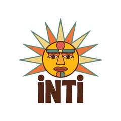 Colorful Inti Raymi Sun God Icon Vector Illustration 2