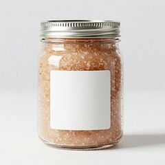 Homemade Sugar Scrub Mason Jar Blank Label Isolated on White