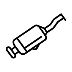 Exhaust Muffler Icon - Vector Car Silencer for Automotive Repair and Parts Design