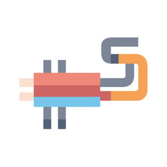 Colorful Exhaust Muffler Icon - Flat Vector Silencer for Vehicle and Auto Design