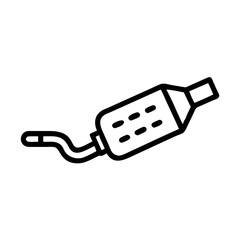Exhaust Muffler Icon - Vector Car Silencer for Automotive Repair and Parts Design