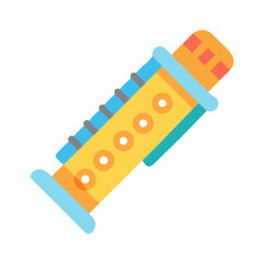 Colorful Cartoon Flute Recorder Icon