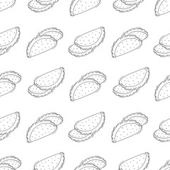 food pattern. fast food seamless pattern. doodle food and beverage seamless pattern. food background
