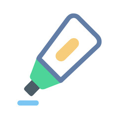 Colorful Marker Pen Icon - Vector Highlighter for School and Office Use