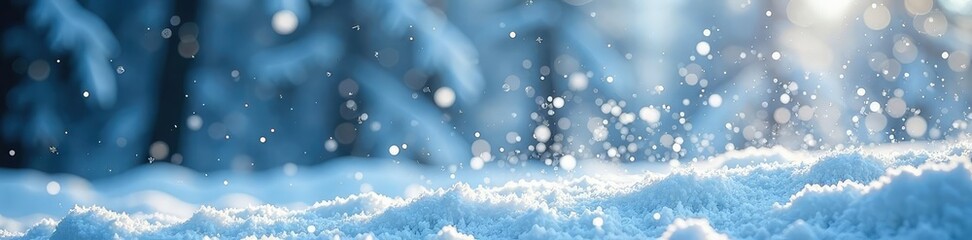 Naklejka premium Snowflakes swirl around, filling the air with white powder, frozen world, frosty weather, white flakes