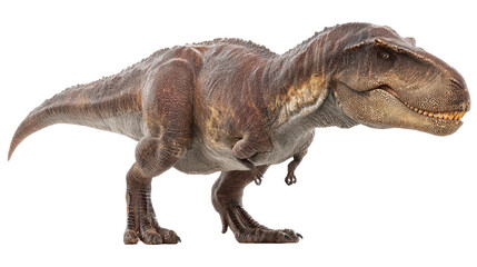 Fototapeta premium A realistic depiction of a Tyrannosaurus rex dinosaur model. transparent background