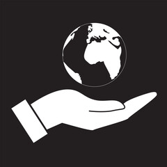 glyph icon symbolizing the need to protect and save the planet.