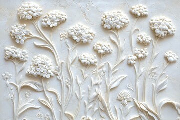 Ornamental floral design in embossed relief.