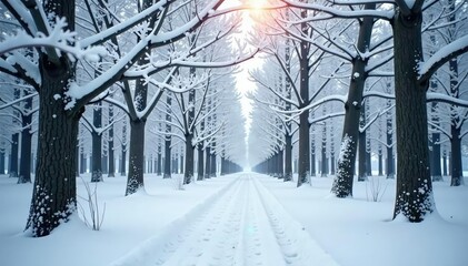 Snowy forest branch isolated on white background, forest, photography