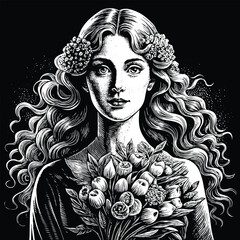 girl with flower