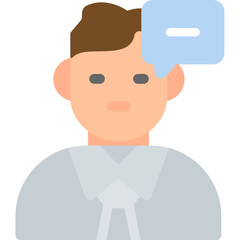 Negative Thought Bubble Flat Icon