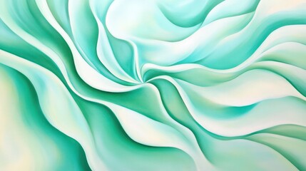 Obraz premium Abstract teal and cream flowing shapes