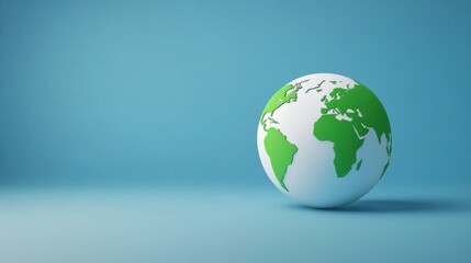 Fototapeta premium Colorful globe representation on a vibrant blue background for global themes