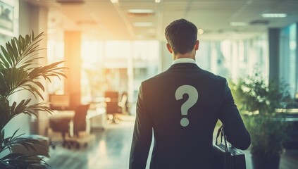 Businessman facing future uncertainty