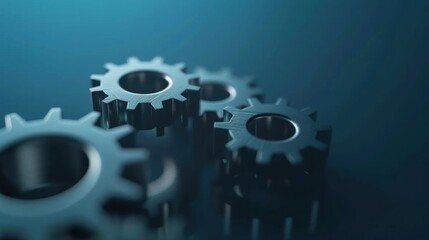 Interconnected gears mechanism technical illustration