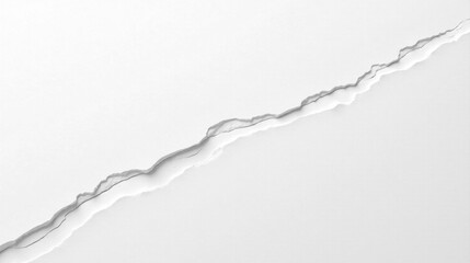 Abstract White Surface with a Diagonal Crack A Textured Background Image Featuring a Linear Fracture in a Monochromatic Palette