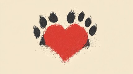 Paw print heart