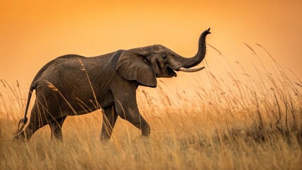 Naklejka premium Elephant, exuding elegance and strength