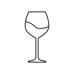 wine glass line icon