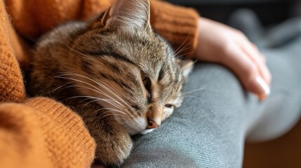 Cozy Cat Nap: A Warm Embrace of Feline Contentment