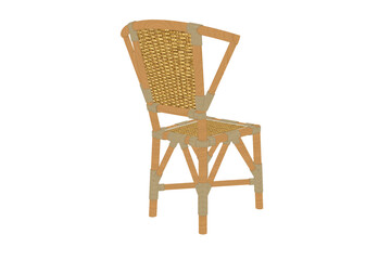 UNIQUE VINTAGE RATTAN WOVEN CHAIR 3D MODEL CARTOON FLAT COLOR