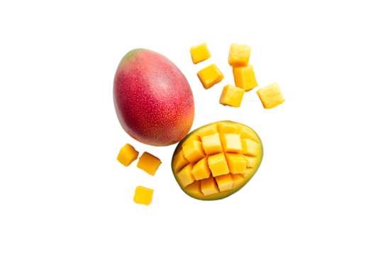 Ripe Mango Fruit Slices Cubes Delicious Tropical Treat
