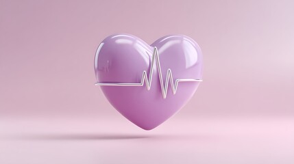 Heartbeat symbol on a heart