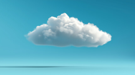 Floating cloud above a tranquil blue horizon in a serene and dreamlike skyscape