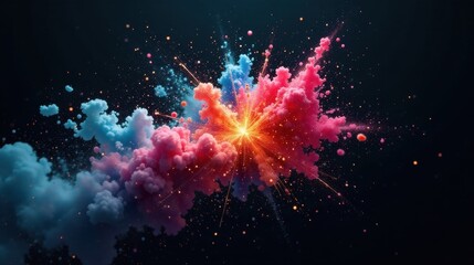 Dynamic Burst of Vibrant Hues A Spectacular Explosion of Color and Light