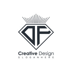 Luxury Initial Letter Monogram in Pentagon Diamond Shape with Royal Crown for Premium Branding & High-End Logo Design
