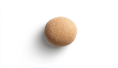 Beige Textured Sphere On White Background