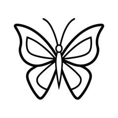 Symmetrical butterfly outline minimal style
