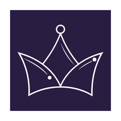 Thin line crown simple regal icon
